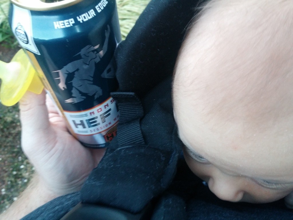 Pacifier, Baby Bjorn, Beer. Only one of these is working.